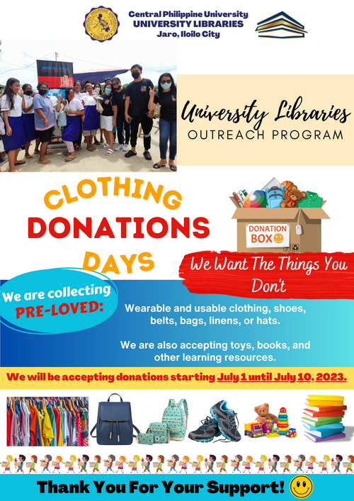 Call for donations for Library Outreach activity